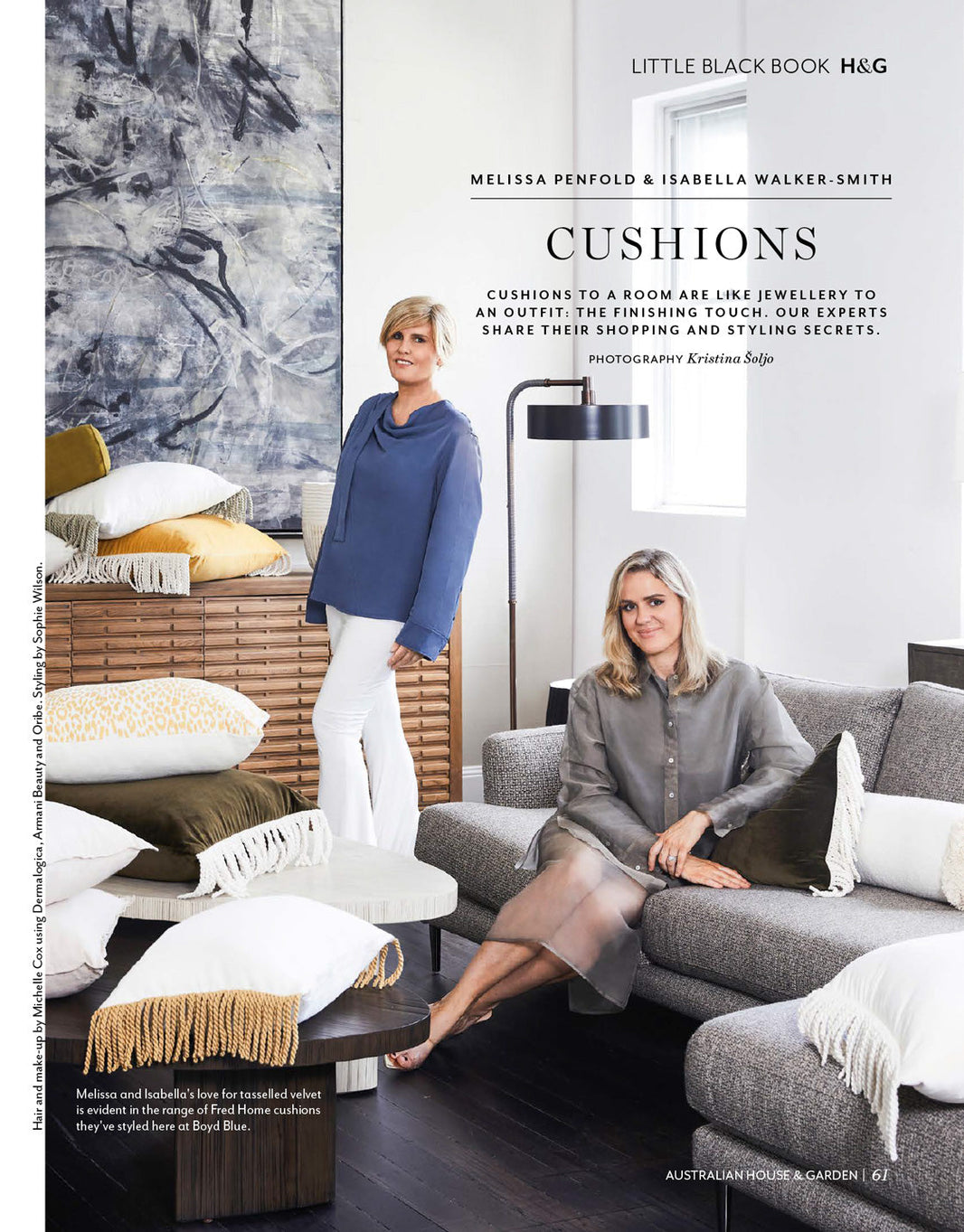 LITTLE BLACK CUSHIONS - HOUSE & GARDEN - JUNE 2025