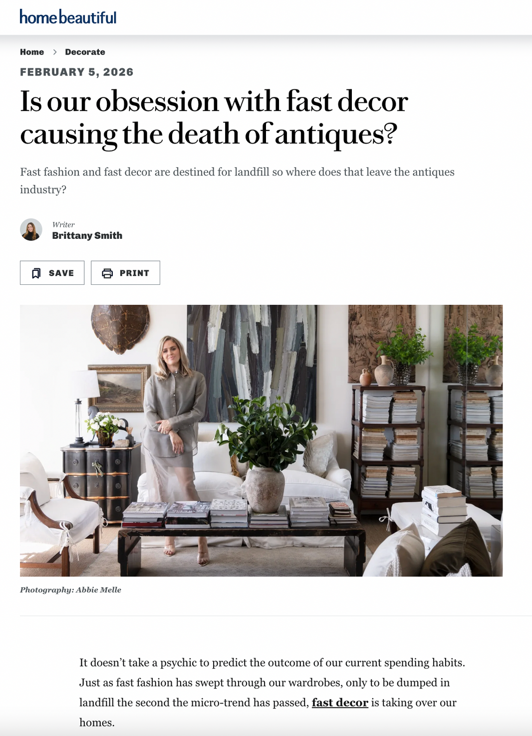 FAST DECOR VS ANTIQUES, HOME BEAUTIFUL, FEBRUARY 2026