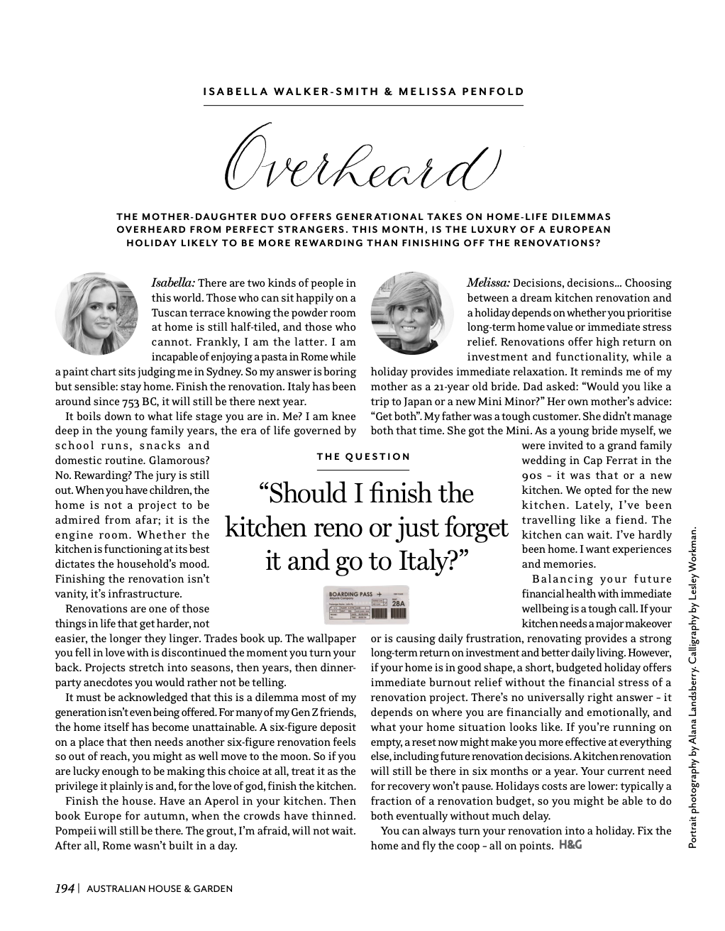OVERHEARD, HOUSE & GARDEN, AUGUST 2026