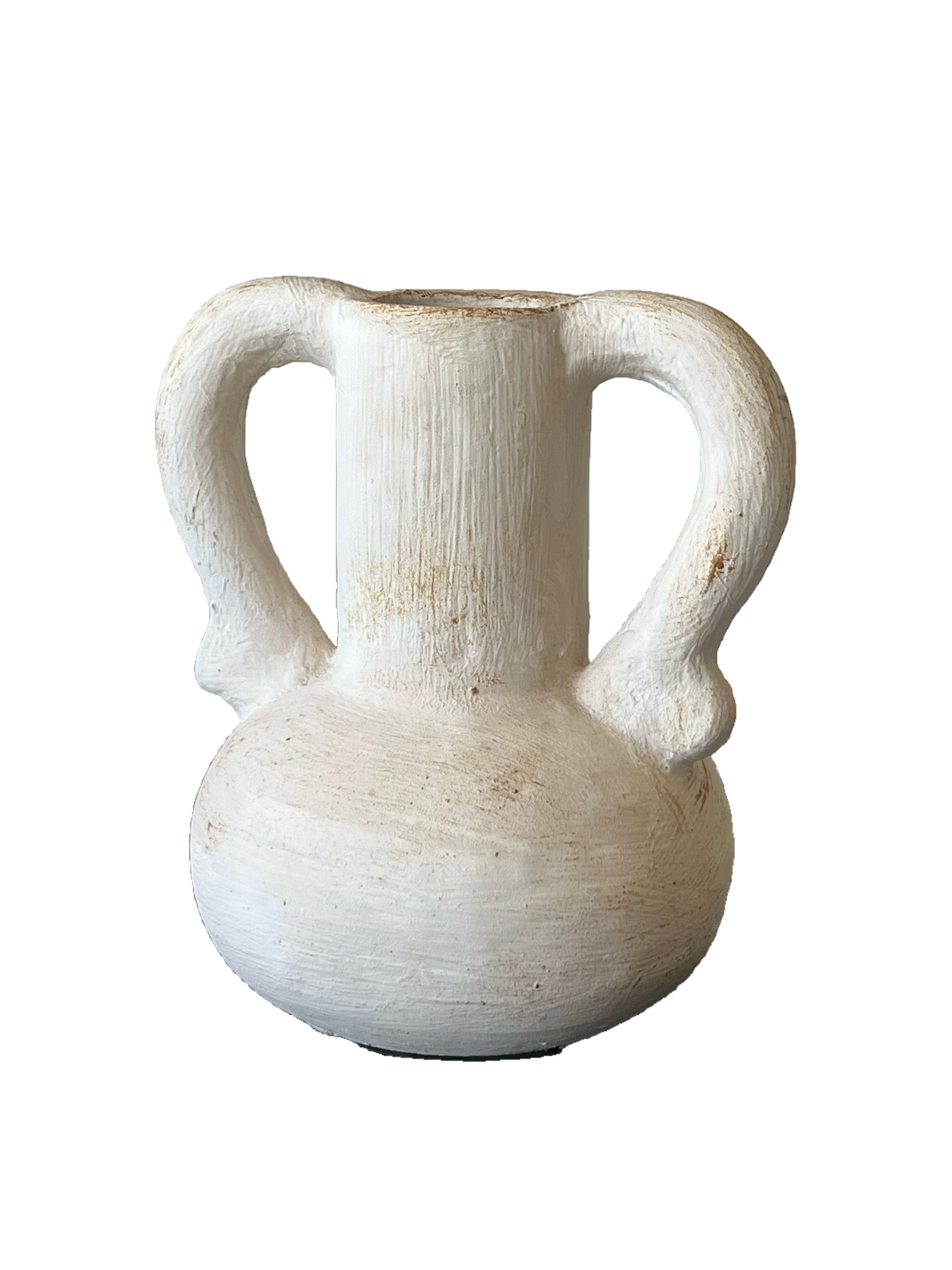 Whitewashed Two-Handled Amphora Vessel