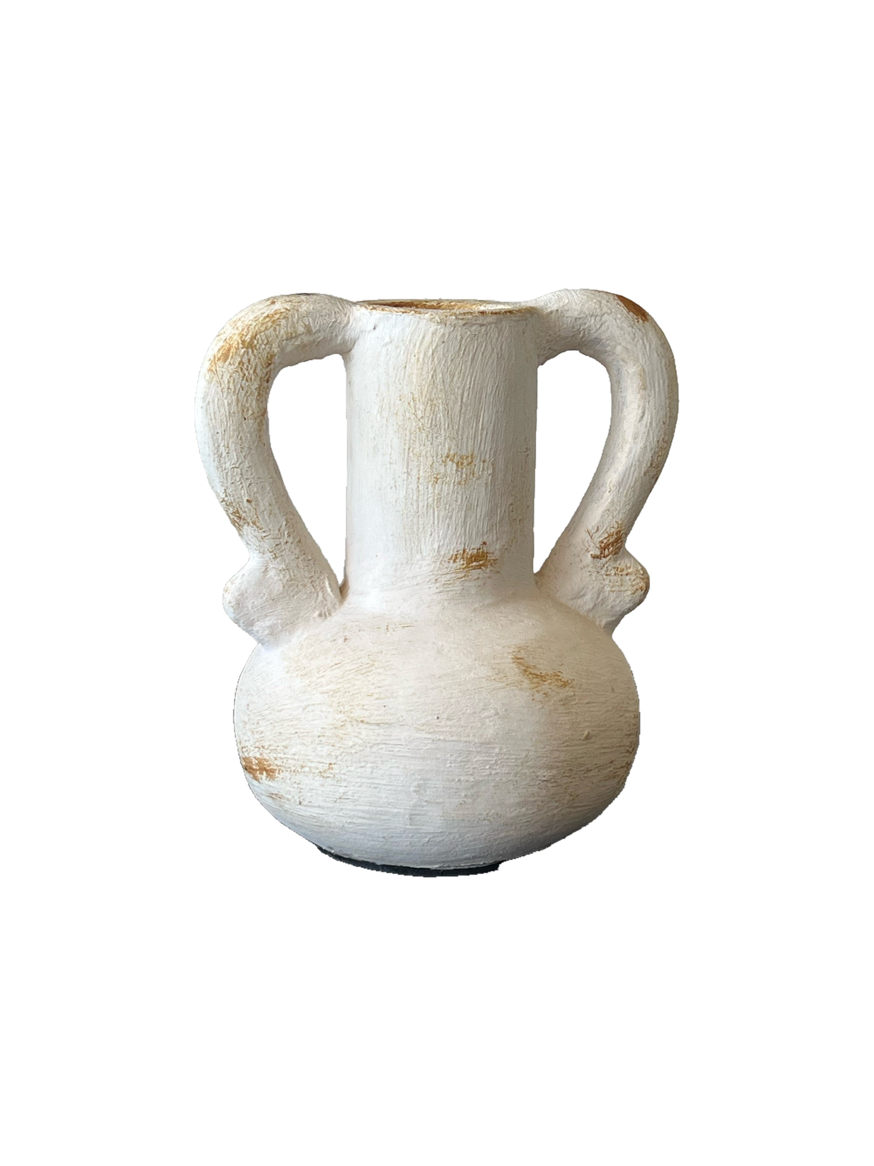 Whitewashed Two-Handled Amphora Vessel