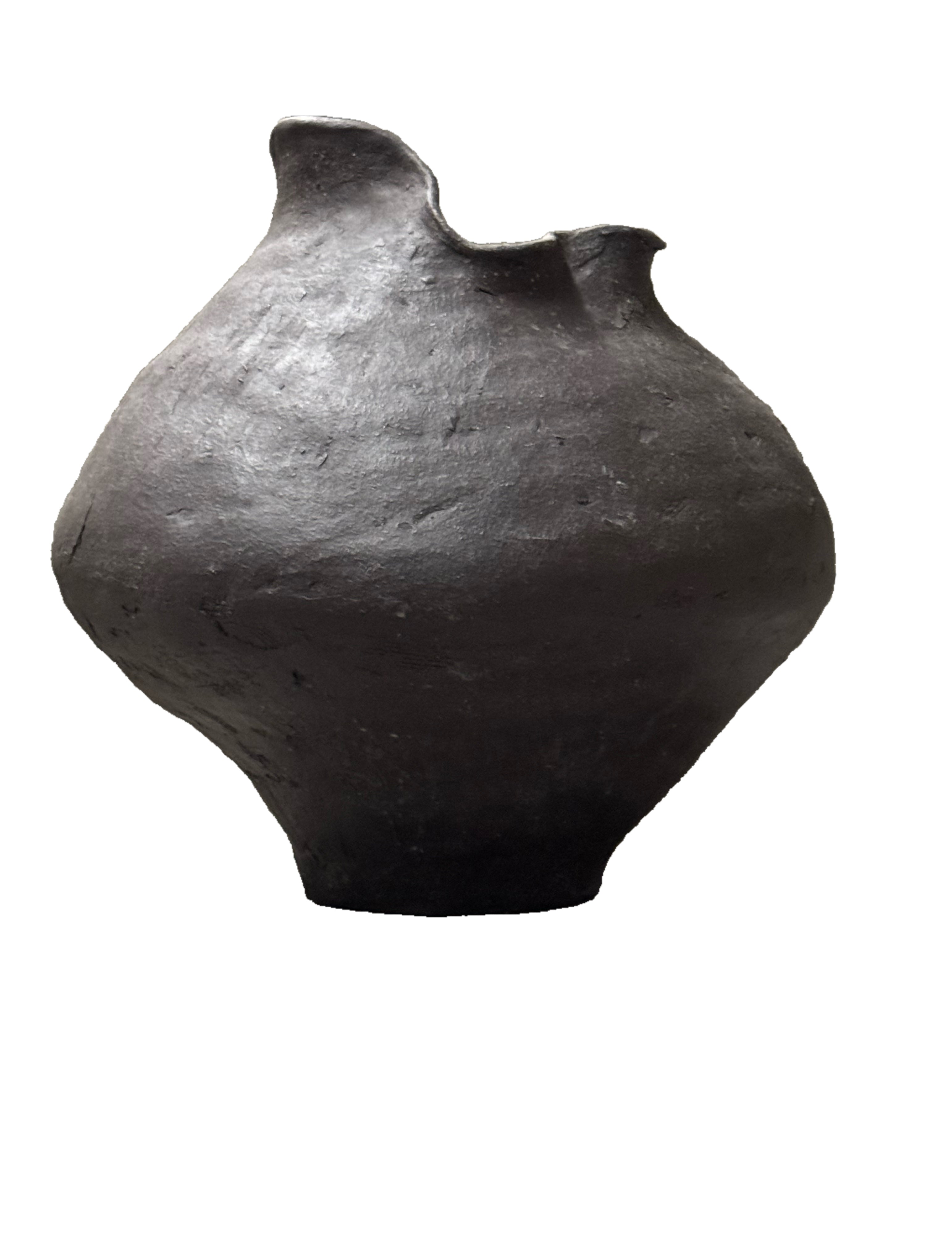 Contemporary Dark Clay Vase